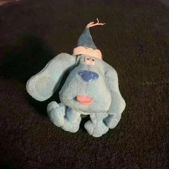 Vintage Blue Clues Small Plush Dog Made for Motts with Party Hat 1998 Viacom 4” - Picture 1 of 7